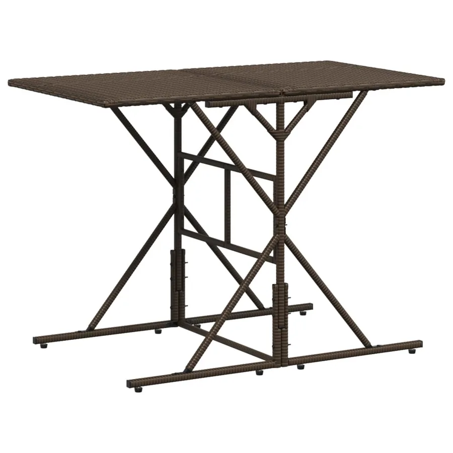 Ensemble à manger de jardin et coussins 7 pcs marron poly rotin - 3