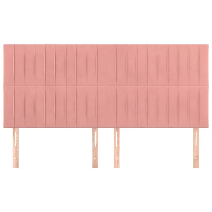 Tête de lit Rose 200x5x118/128 cm Velours - 3