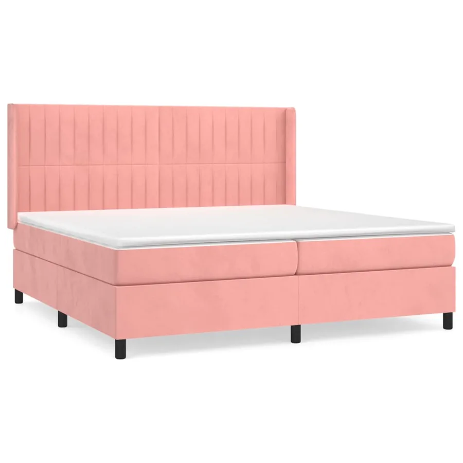 Sommier à lattes de lit avec matelas Rose 200x200 cm Velours - 2