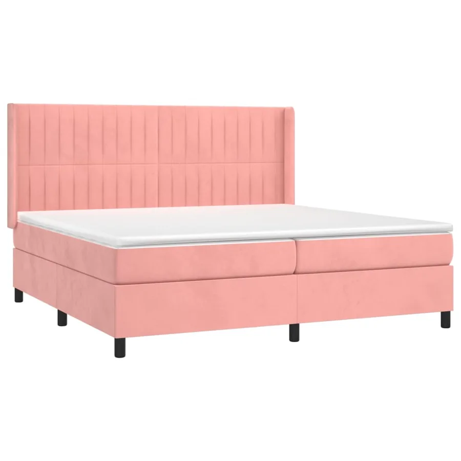 Sommier à lattes de lit avec matelas Rose 200x200 cm Velours - 3