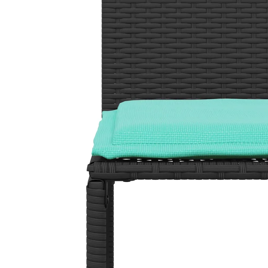 Ensemble à manger de jardin 7 pcs coussins noir résine tressée - 10