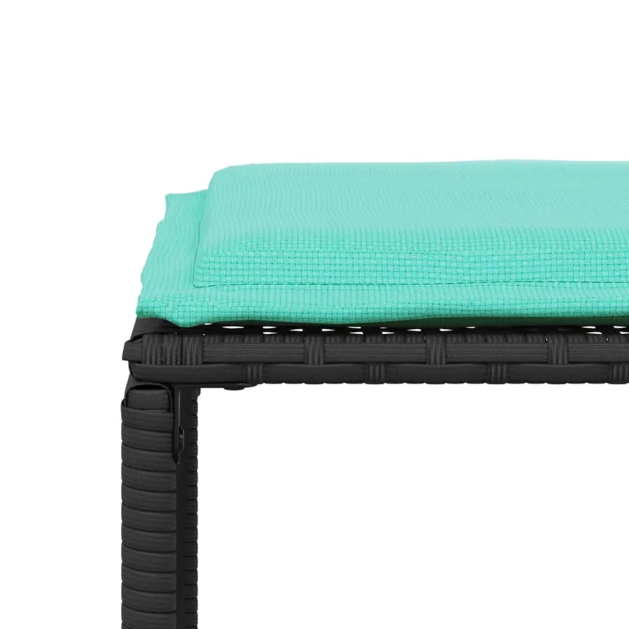 Ensemble à manger de jardin 7 pcs coussins noir résine tressée - 11