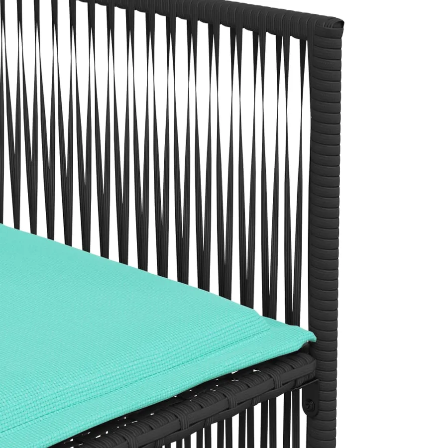 Ensemble à manger de jardin 7 pcs coussins noir résine tressée - 9
