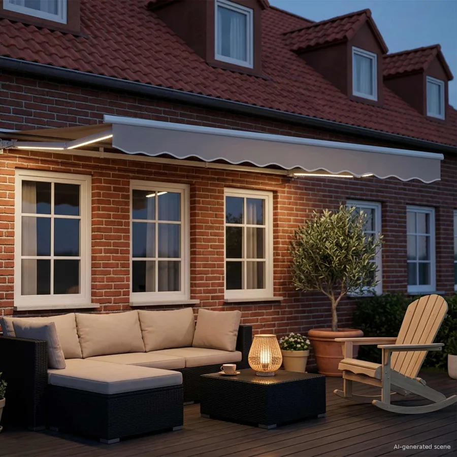 Auvent rétractable électrique Gris clair et blanc 2,5 x 2 m - 3
