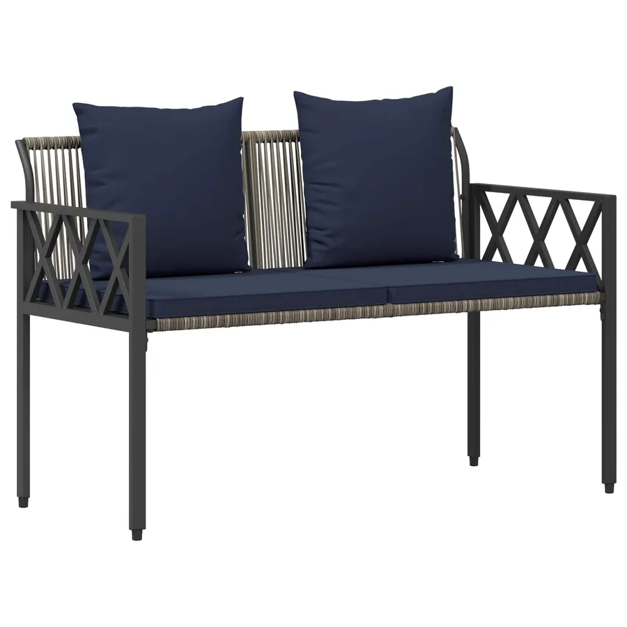 Ensemble de meubles d'extérieur 4 pcs Gris et bleu marine - 5