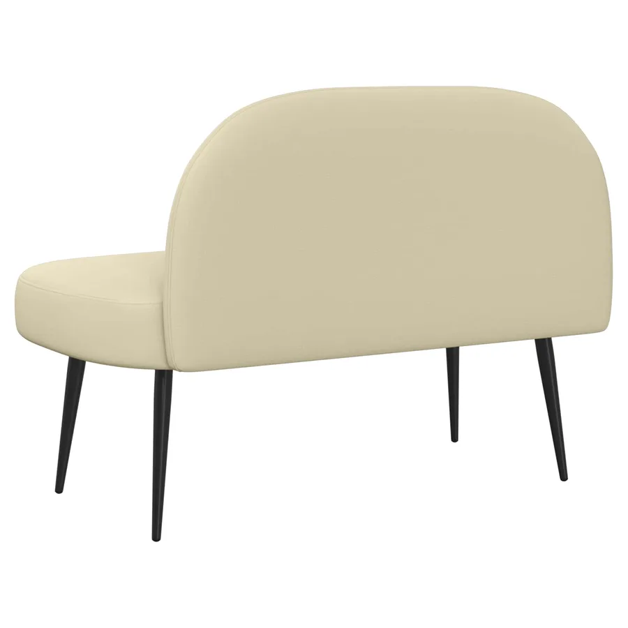 Banc rembourré avec dossier Crème 110 x 60 x 76 cm Simili cuir - 4
