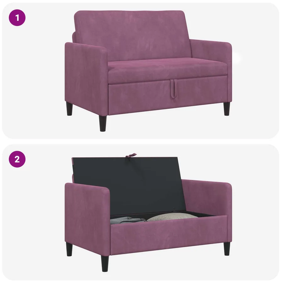 Sofa avec rangement Pourpre 122 x 78 x 87 cm Polyester - 6