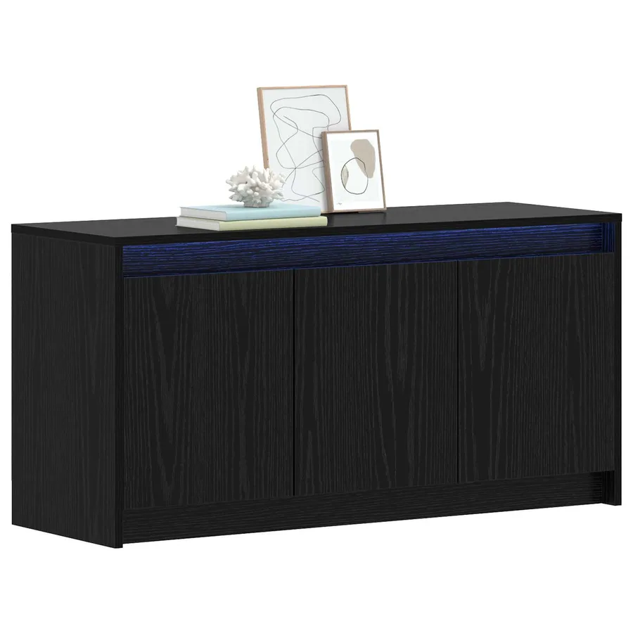 Meuble TV 100 x 34 x 50 cm Chêne noir Bois d'ingénierie - 2