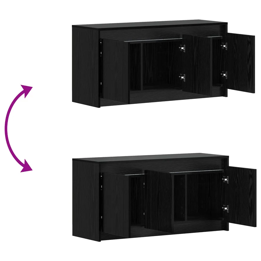 Meuble TV 100 x 34 x 50 cm Chêne noir Bois d'ingénierie - 6
