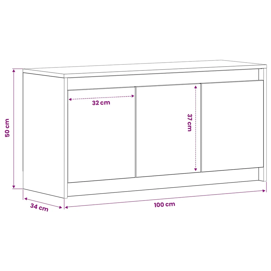 Meuble TV 100 x 34 x 50 cm Chêne noir Bois d'ingénierie - 7