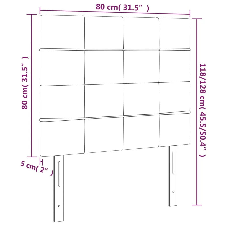 Tête de lit Gris clair 80x5x118/128 cm Tissu - 8