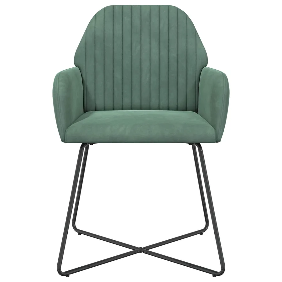 Chaises de salle à manger 4 pcs Velours Vert Mer - 3