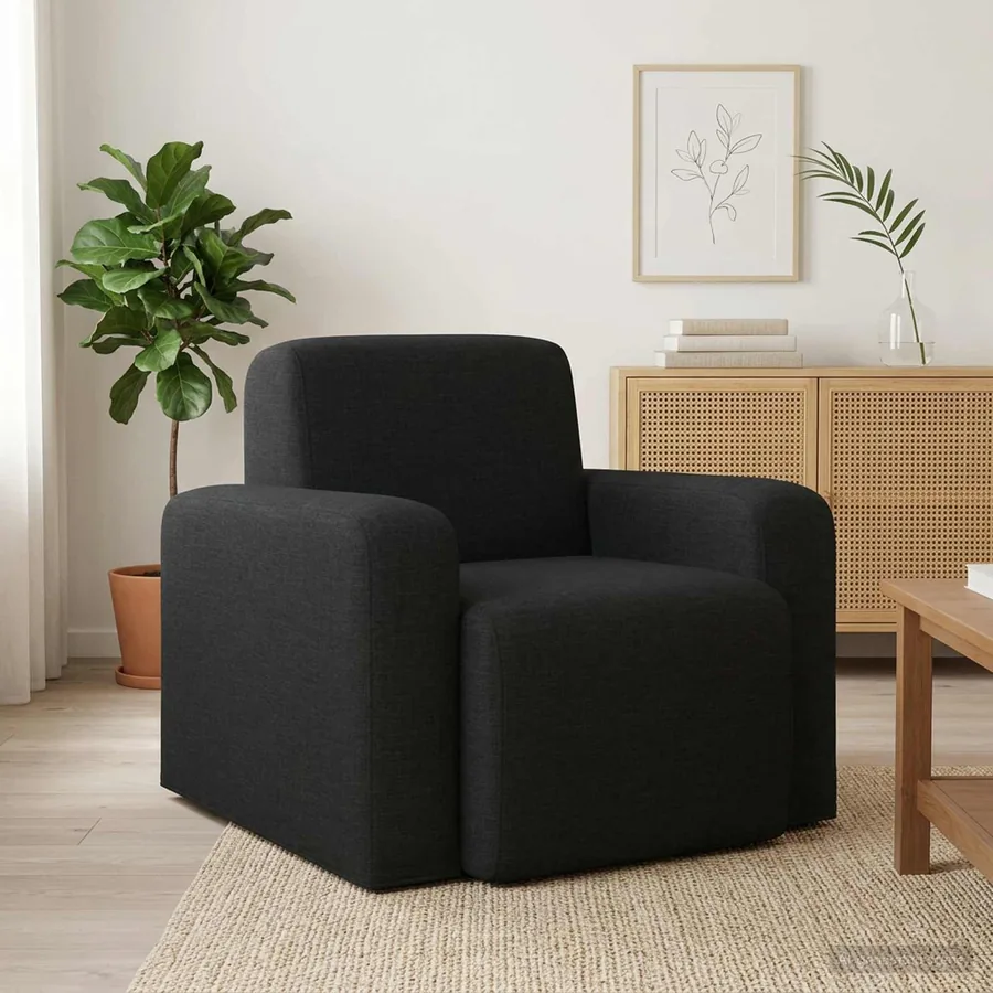 Fauteuil Noir Tissu