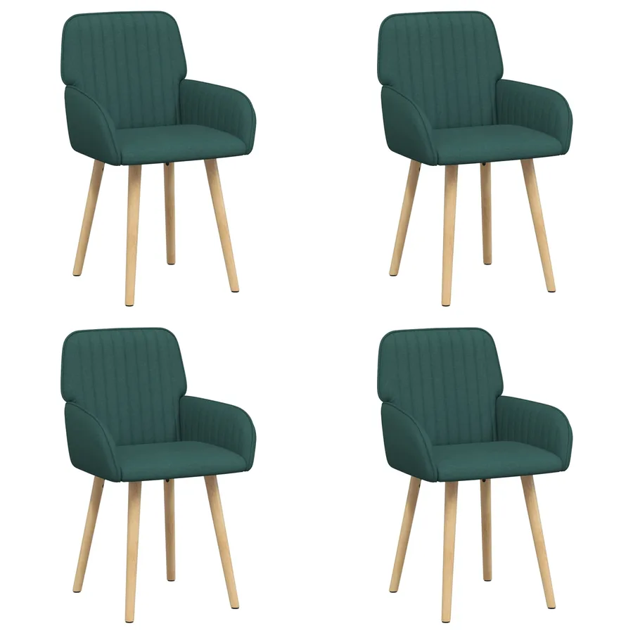 Chaises de salle à manger 4 pcs Tissu Vert foncé - 2