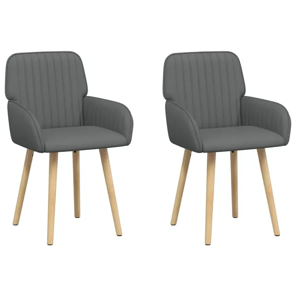Chaises de salle à manger 2 pcs Tissu Gris foncé
