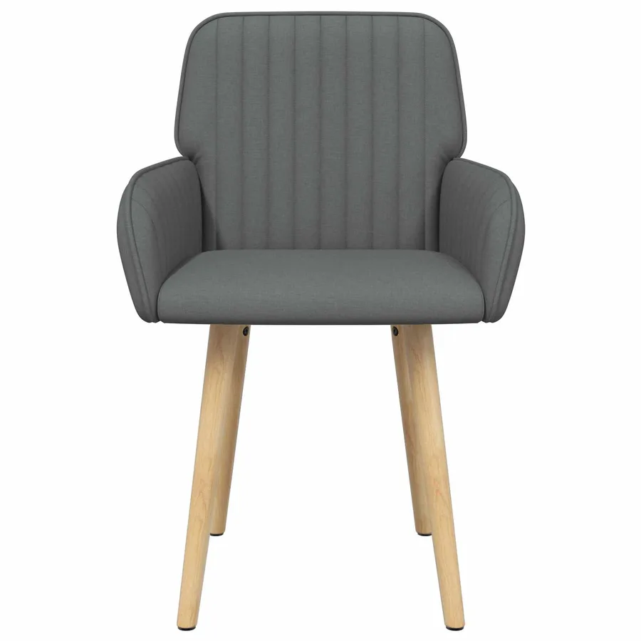 Chaises de salle à manger 2 pcs Tissu Gris foncé - 2
