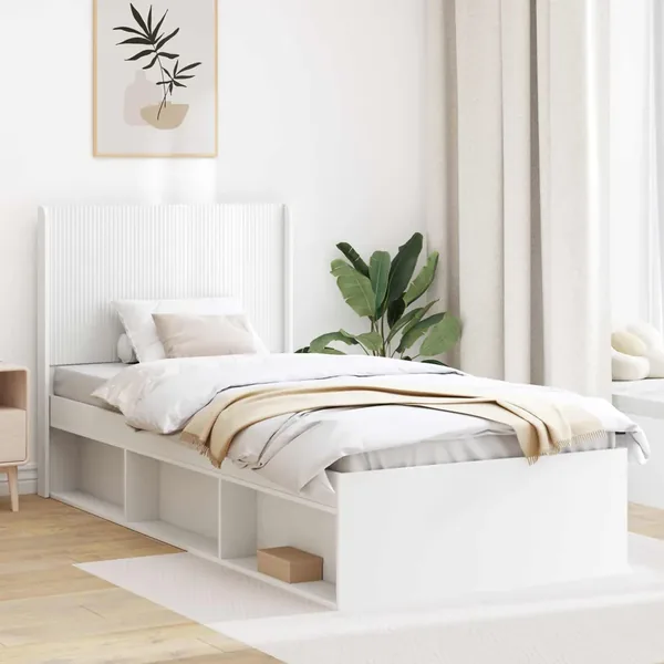 Tête de lit Blanc Bois d'ingénierie