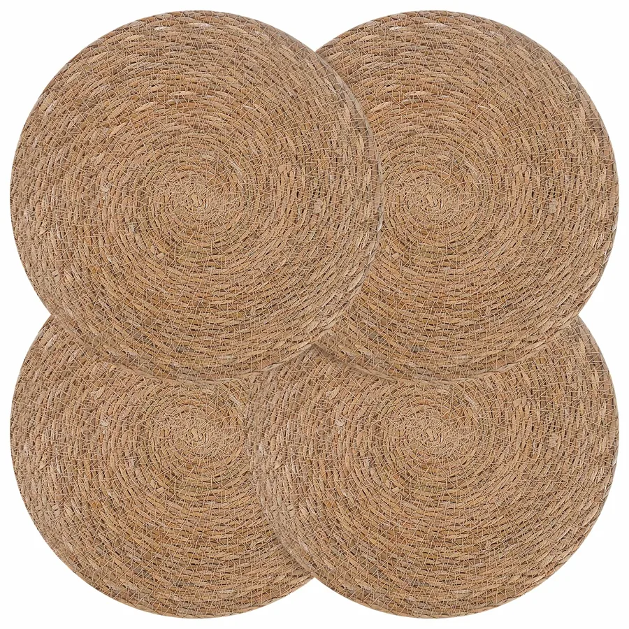 Dessous de verre en herbe marine 4 pcs Naturel Ø 30 cm