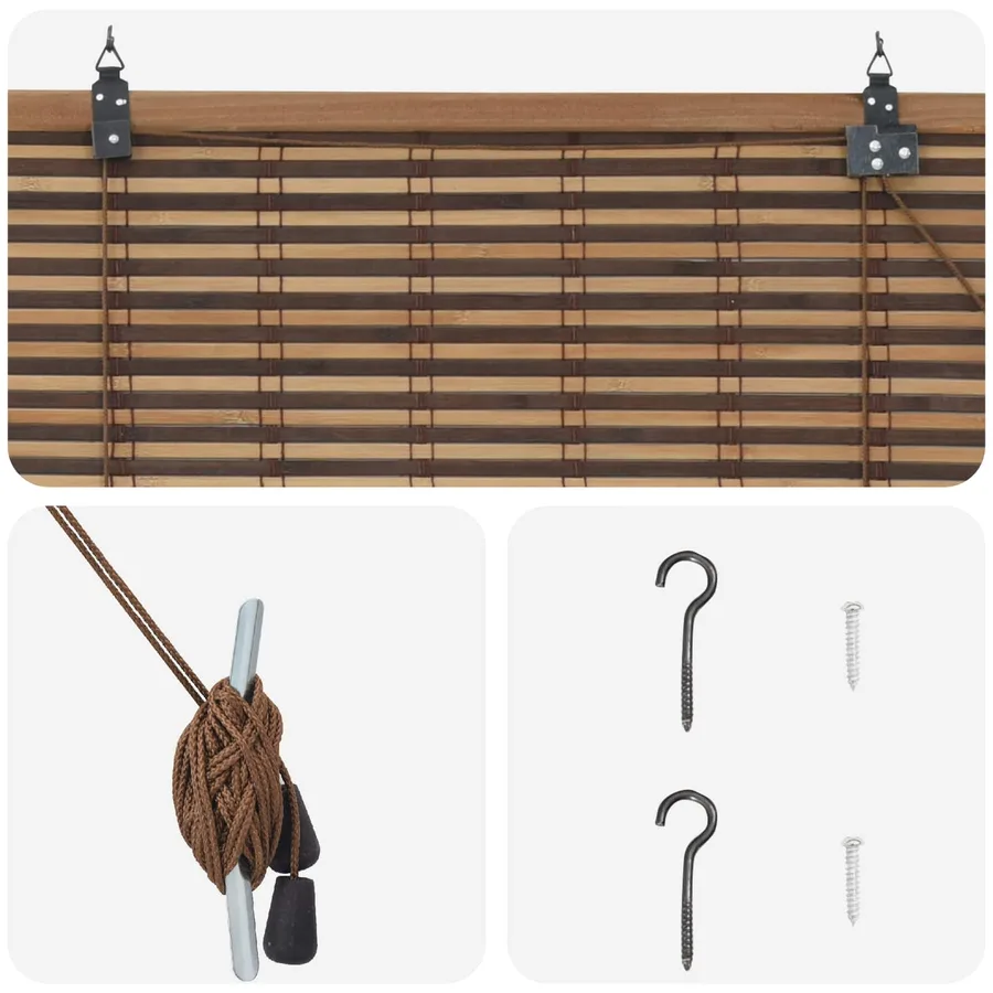 Store enrouleur Marron 70 x 160 cm Bambou - 4