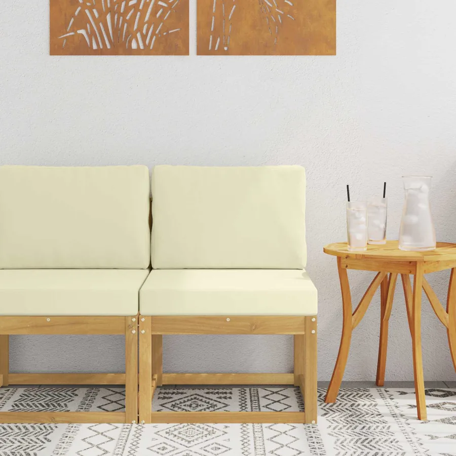 Ensemble de canapés d'extérieur Blanc et crème 59 x 63 x 73 cm