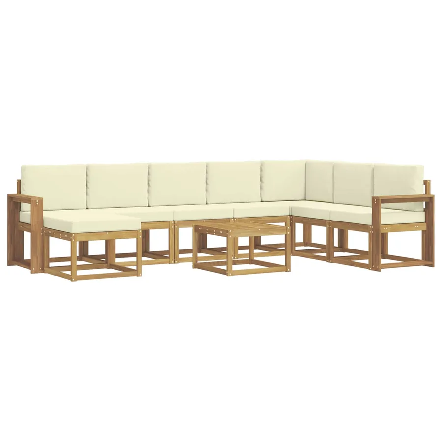 Ensemble de canapés d'extérieur 9 pcs Blanc et crème - 2