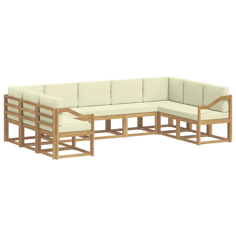 Ensemble de canapés d'extérieur 9 pcs Blanc et crème - 2
