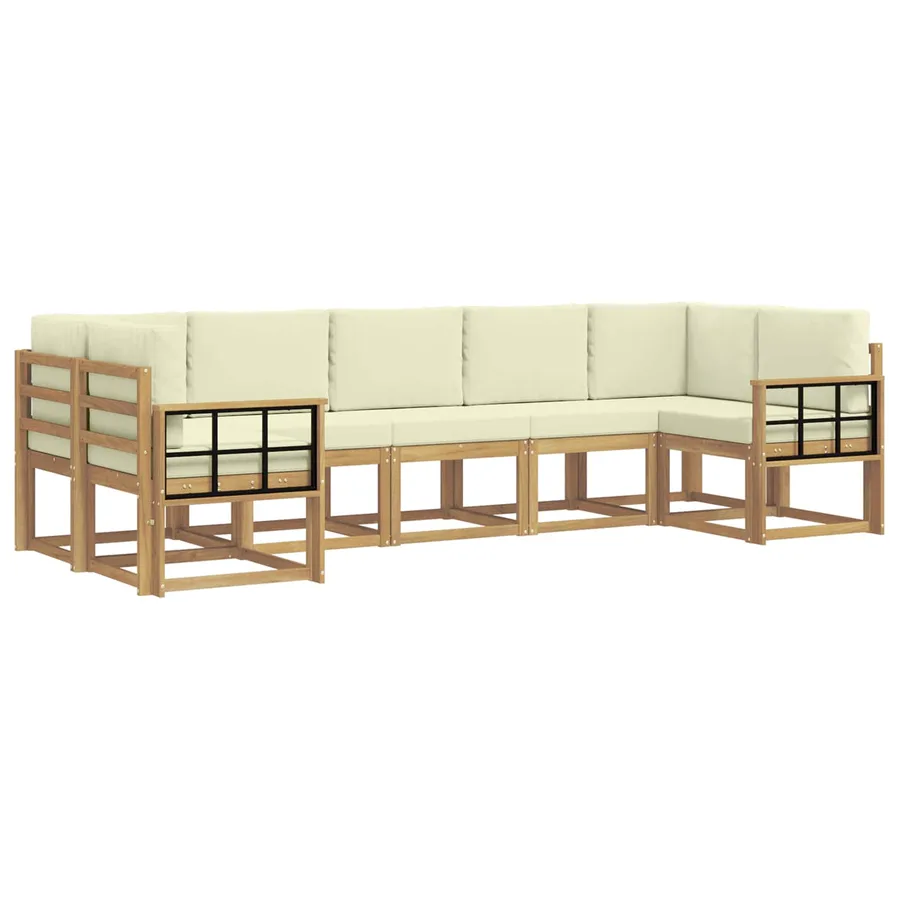 Ensemble de canapés d'extérieur 7 pc Blanc et crème - 2