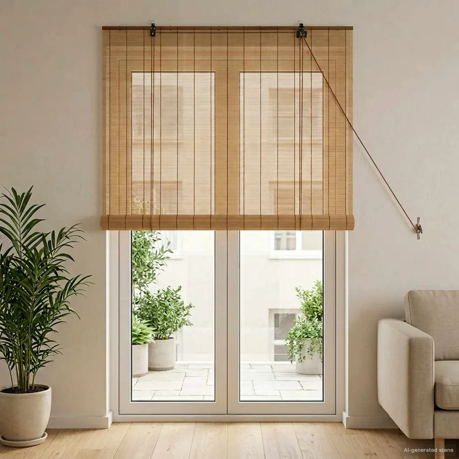 Store enrouleur Marron 90 x 220 cm Bambou
