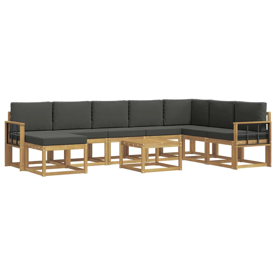 Ensemble de canapés d'extérieur 9 pcs Blanc et anthracite - 2