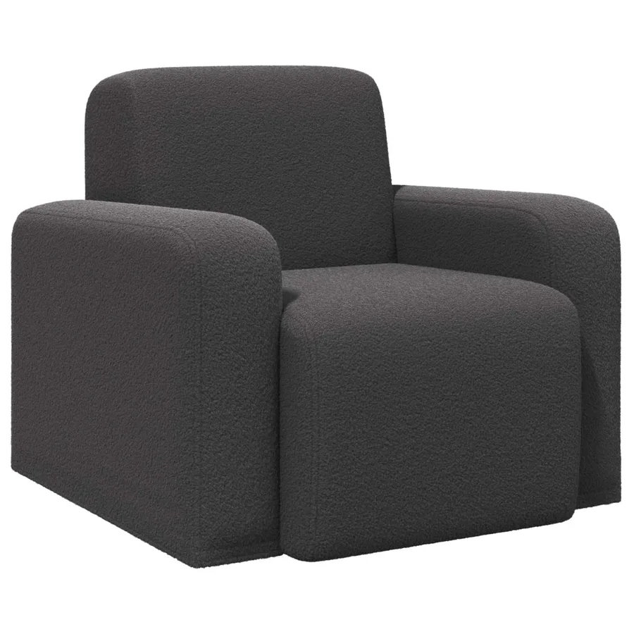 Fauteuil Gris foncé Bouclé - 2