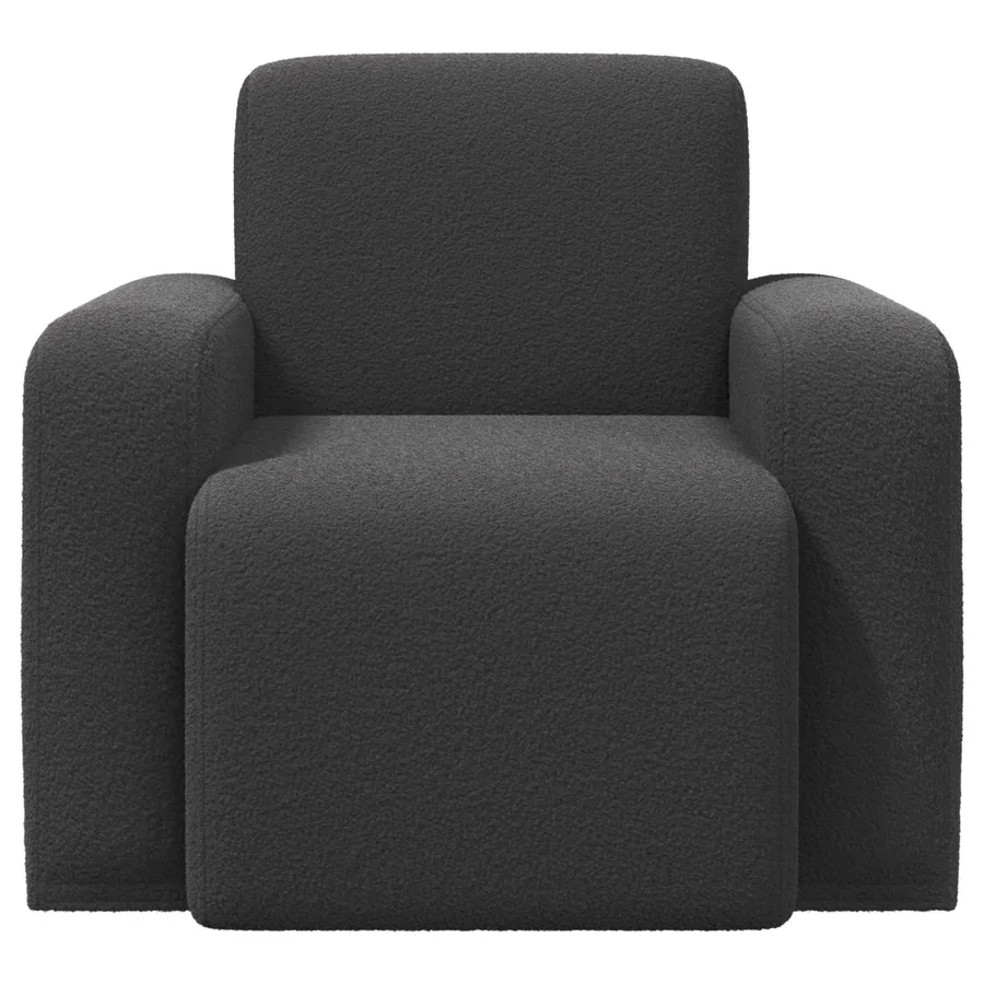 Fauteuil Gris foncé Bouclé - 3
