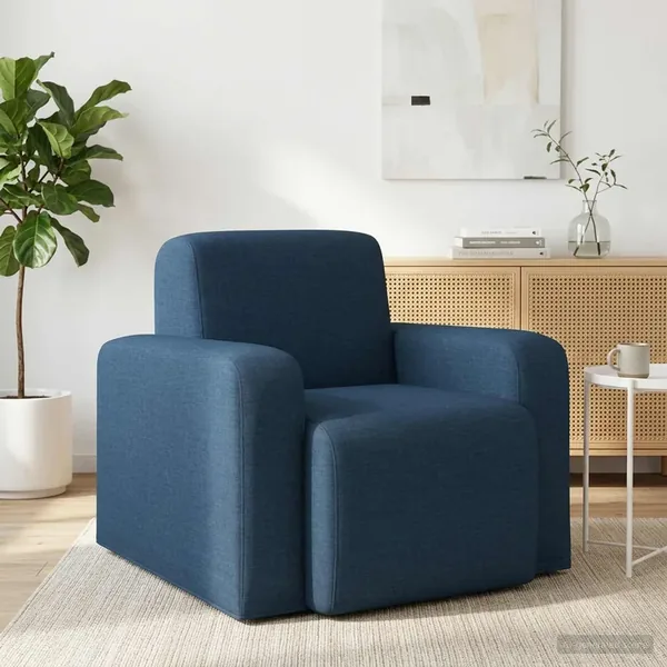 Fauteuil Bleu Tissu