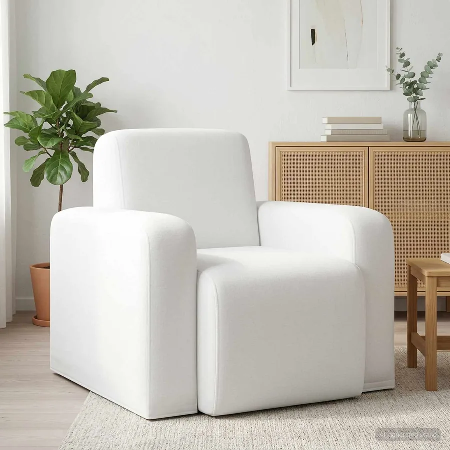 Fauteuil Blanc Tissu