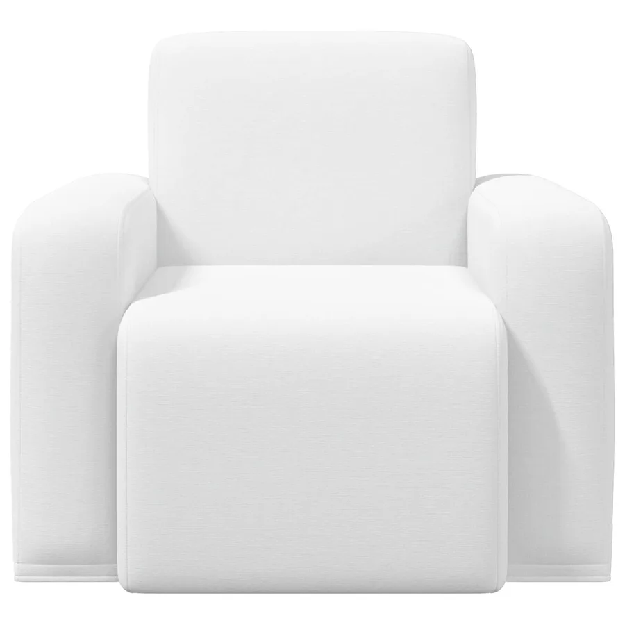 Fauteuil Blanc Tissu - 3