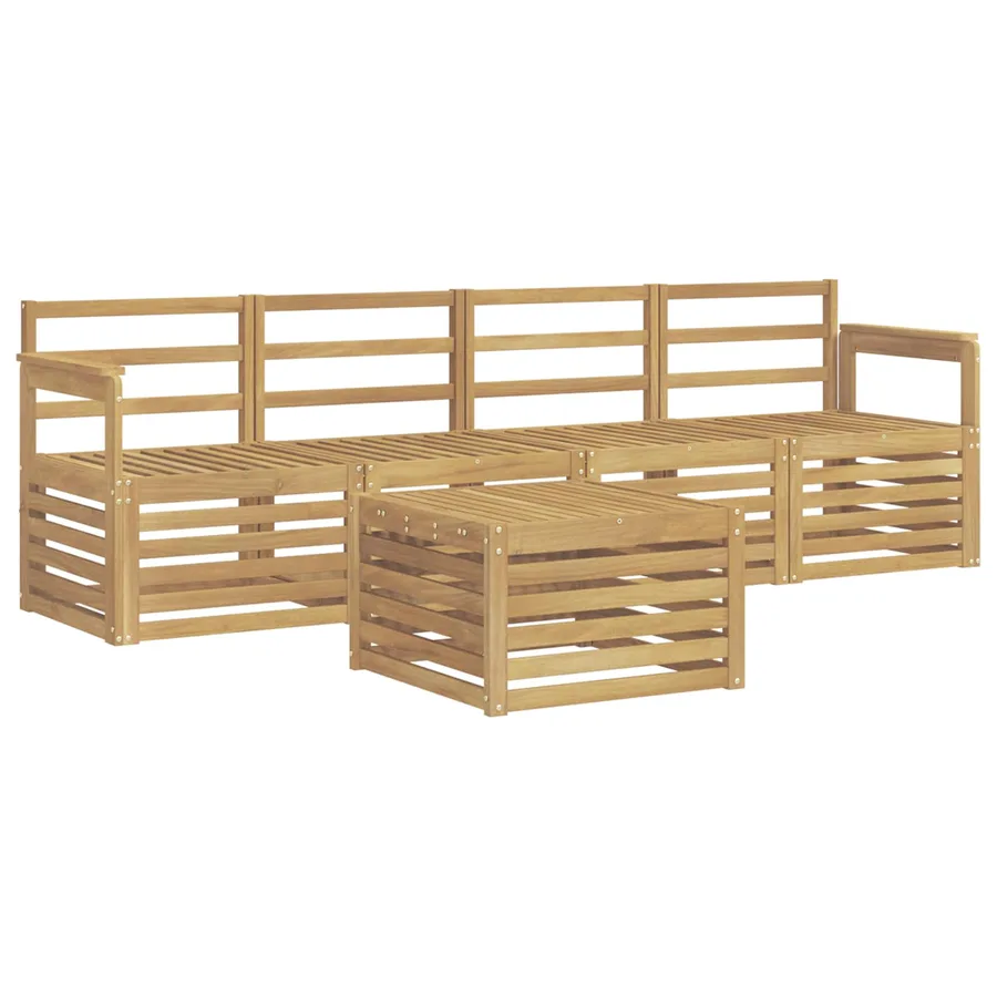Ensemble de canapés d'extérieur 5 pcs Blanc - 2