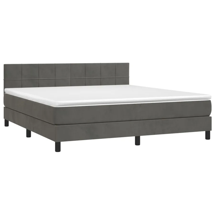 Sommier à lattes de lit avec matelas LED Gris foncé 180x200 cm - 3