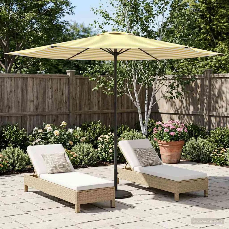 Parasol de jardin 300 x 300 cm Polyester Rectangulaire