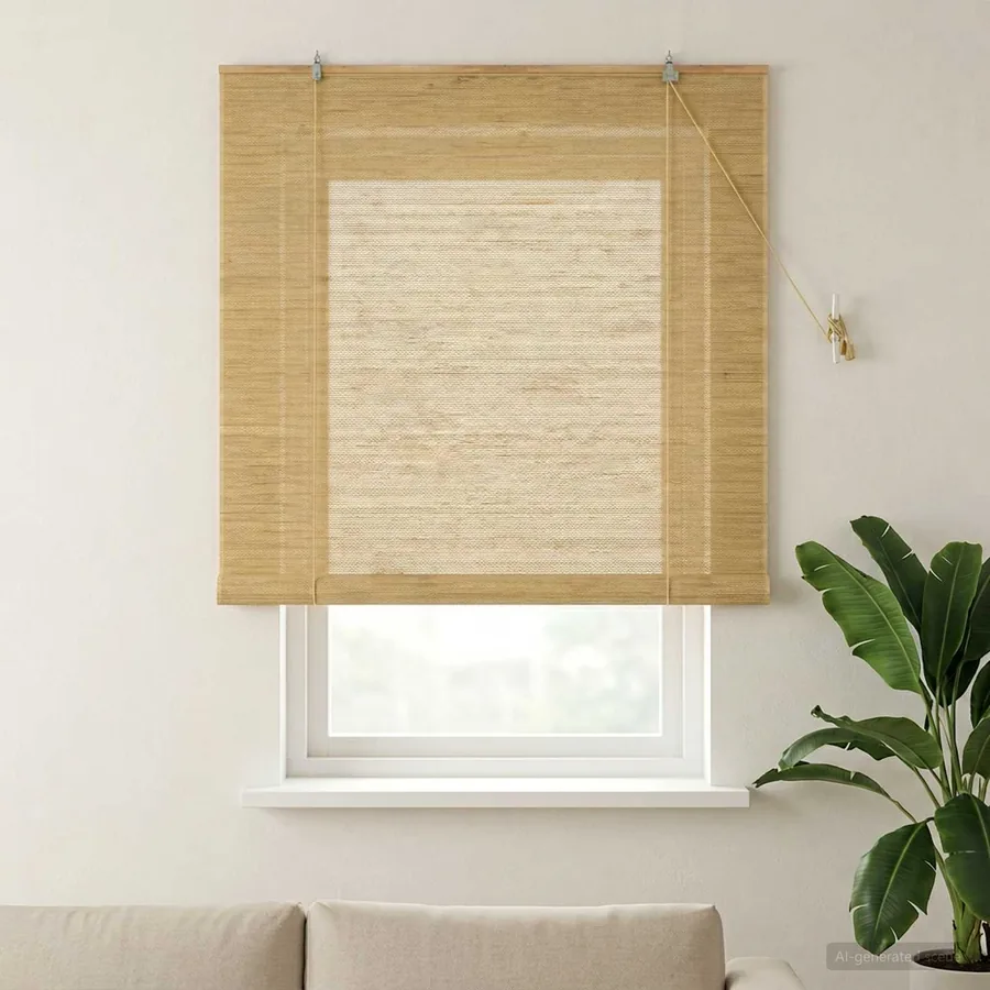 Store enrouleur Naturel 150 x 160 cm Bambou