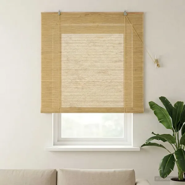 Store enrouleur Naturel 150 x 160 cm Bambou