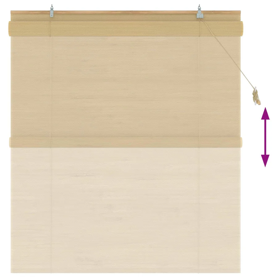 Store enrouleur Naturel 150 x 160 cm Bambou - 6