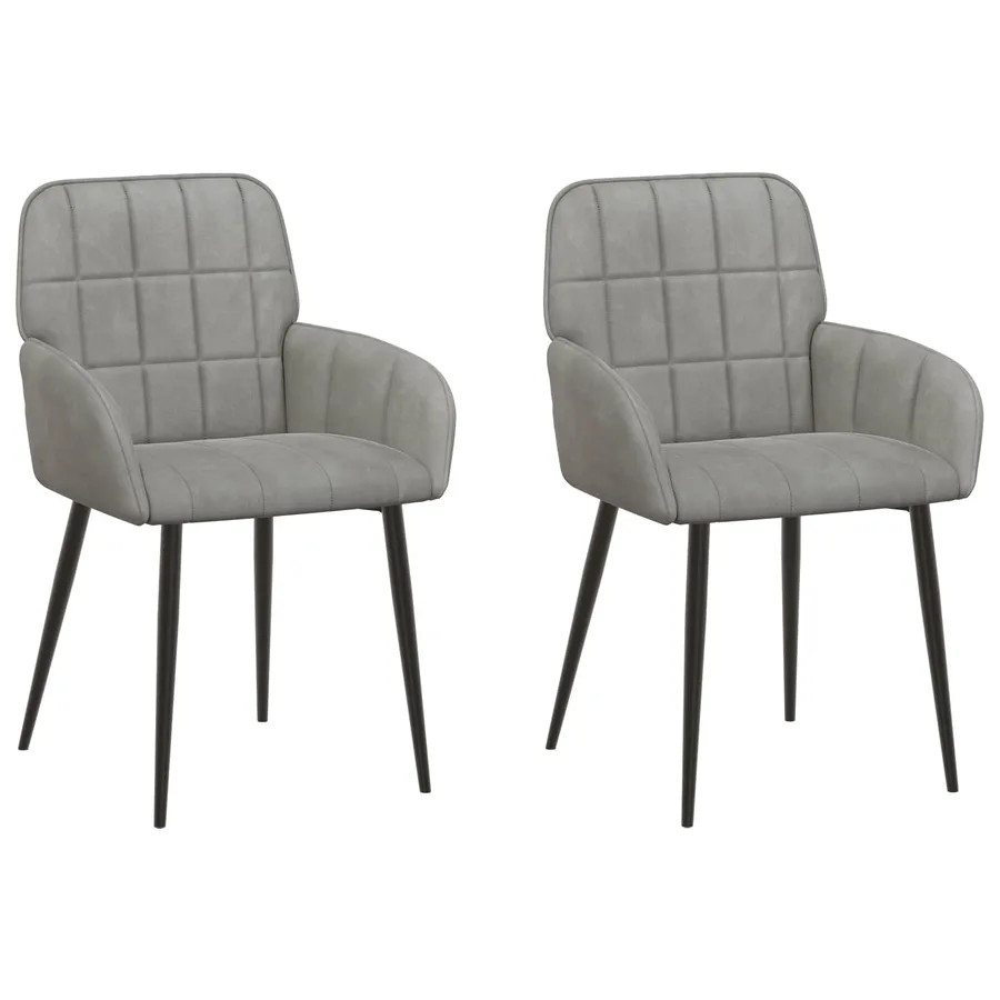 Chaises de salle à manger 2 pcs Velours Gris clair - 2