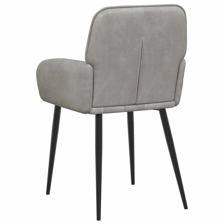Chaises de salle à manger 2 pcs Velours Gris clair - 5