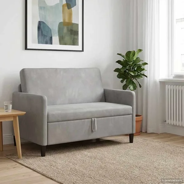Sofa avec rangement Gris clair 122 x 78 x 87 cm Polyester
