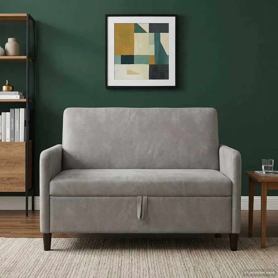 Sofa avec rangement Gris clair 122 x 78 x 87 cm Polyester - 3