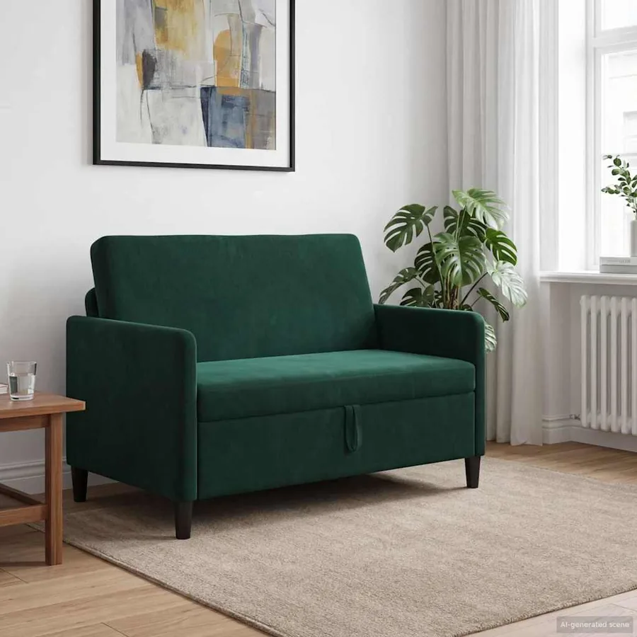 Sofa avec rangement Vert foncé 122 x 78 x 87 cm Polyester