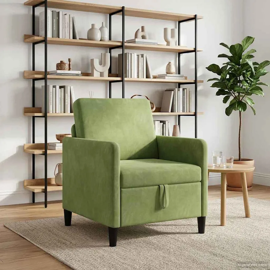 Sofa avec rangement Vert clair 72 x 78 x 87 cm Polyester - 3