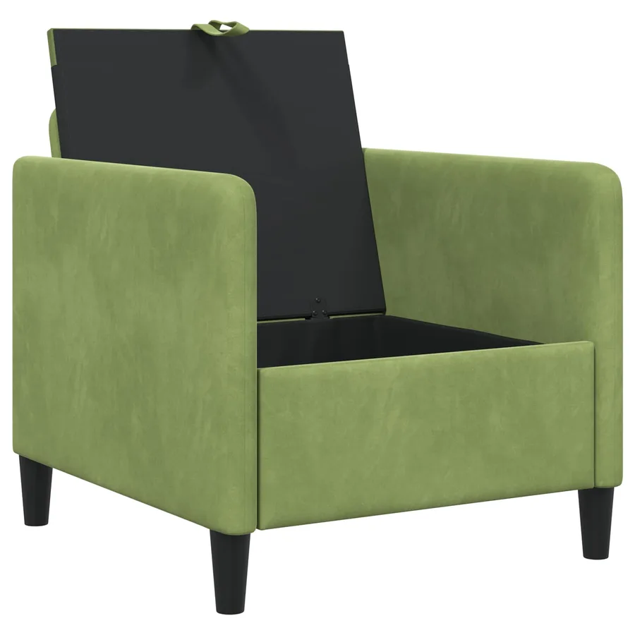 Sofa avec rangement Vert clair 72 x 78 x 87 cm Polyester - 4