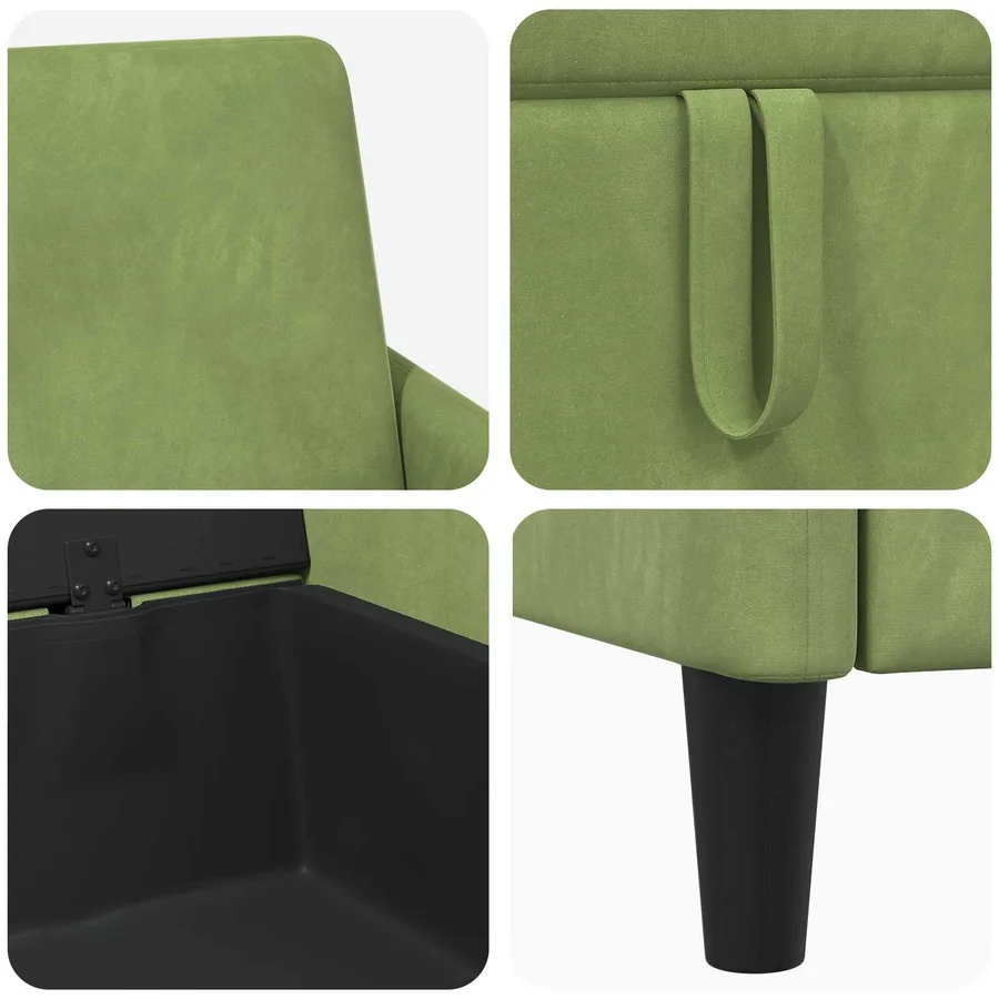 Sofa avec rangement Vert clair 72 x 78 x 87 cm Polyester - 7