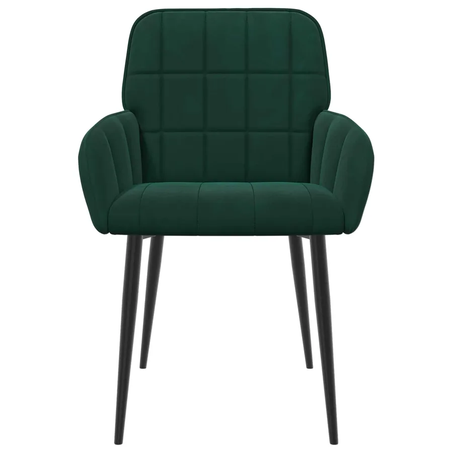 Chaises de salle à manger 2 pcs Velours Vert foncé - 3