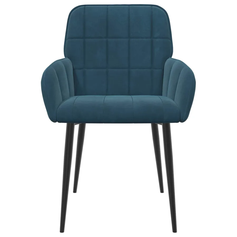 Chaises de salle à manger 2 pcs Velours Bleu 57 x 50 x 85 cm - 3